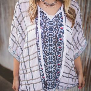 JOHNNY WAS Embroidered Poncho